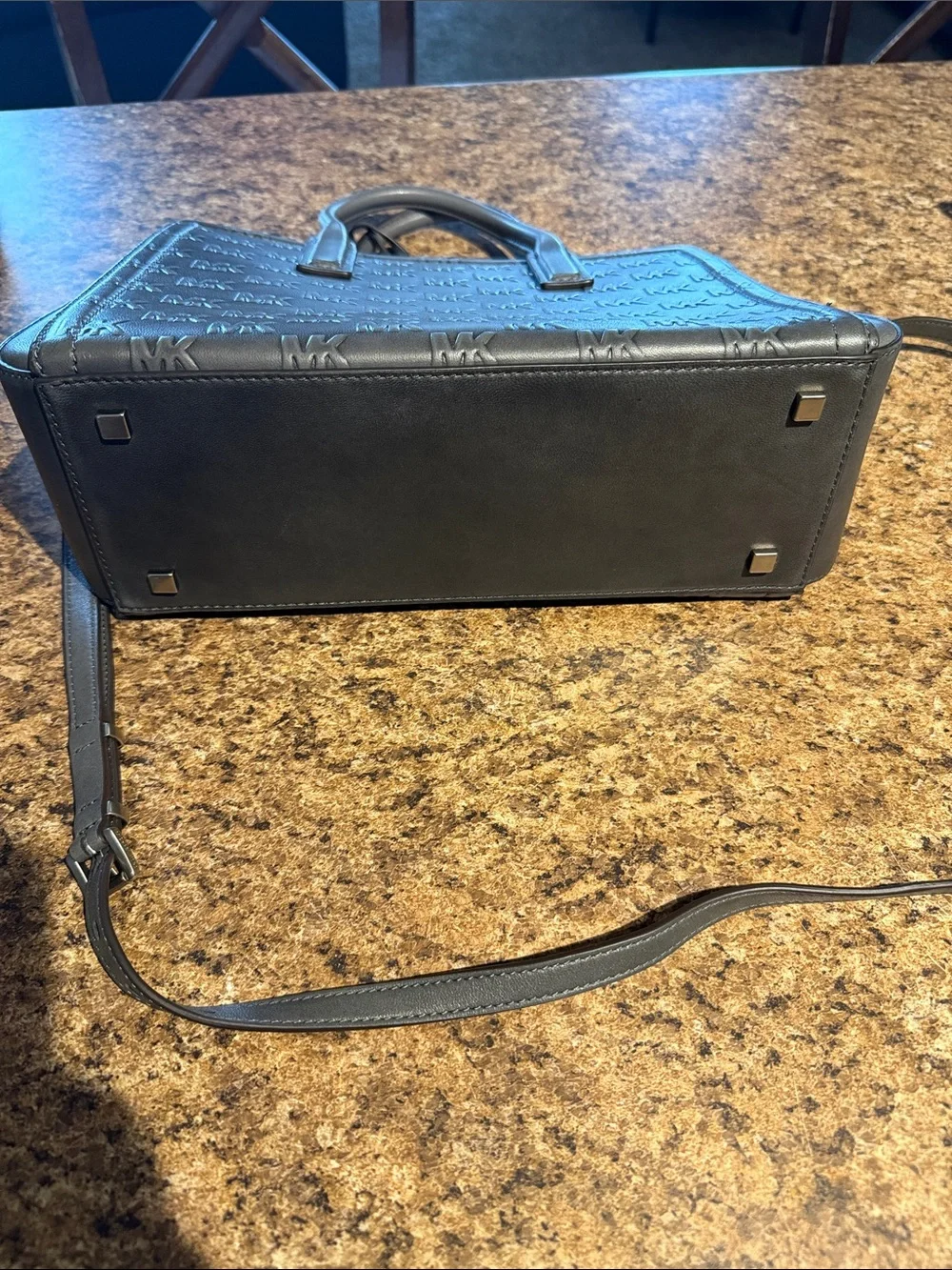 Michael Kors Dark grey MK Embossed Satchel